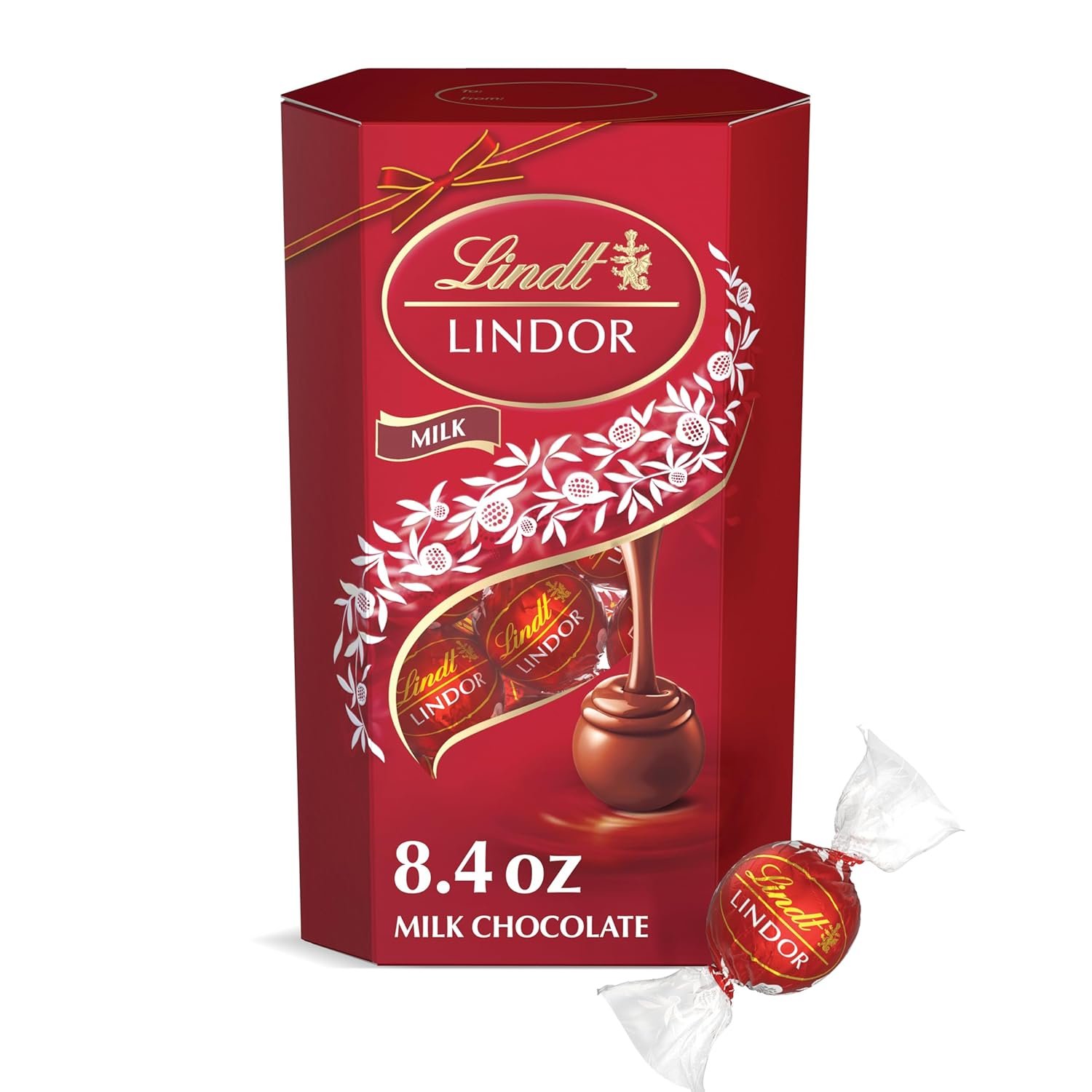 Lindt LINDOR Milk Chocolate Candy Truffles Gift Box, 8.4 oz.