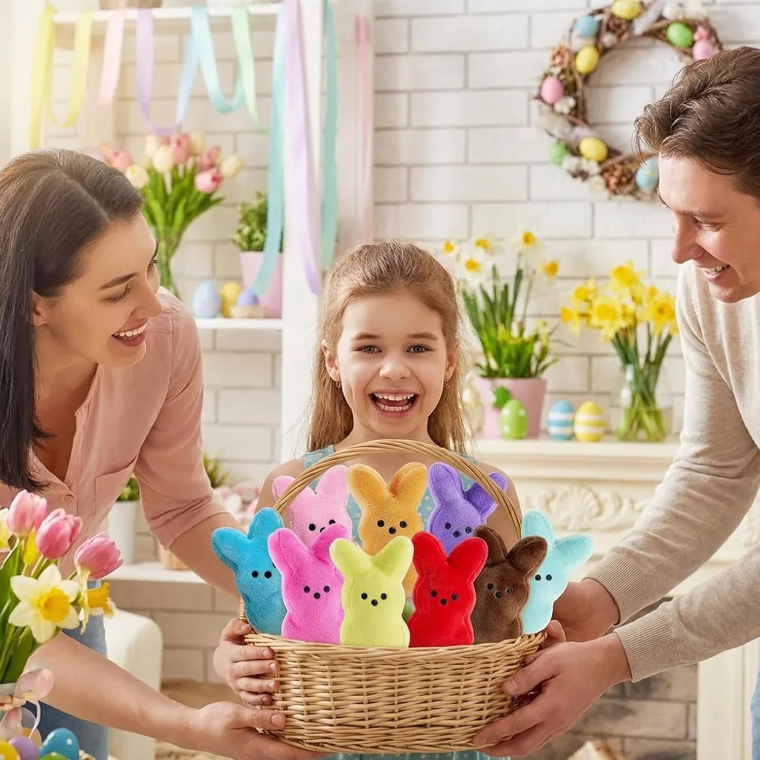 16PCS Easter Stuffed Bunny Plush Toys,Easter Basket Stuffers Egg Fillers,Easter Bunny Bulk Stuffed Animals Plushie for Kids Boys Girls Party Favors Gifts - Image 3