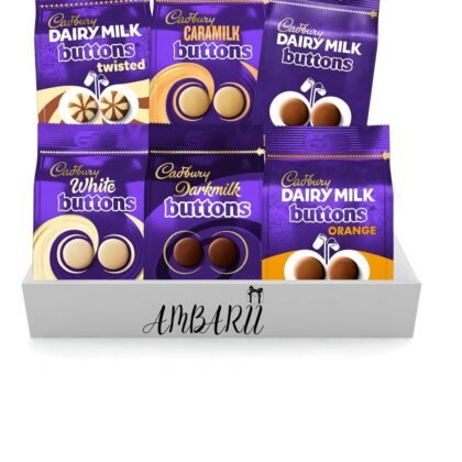 AMBARII Cadbury Dairy Milk Buttons Chocolate Gift Box, Variety Pack Hamper, 100g, 6 Pack