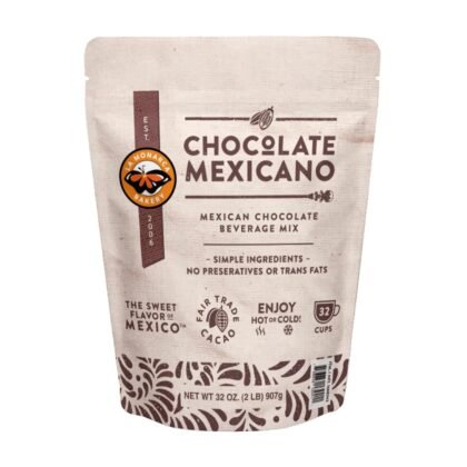 Mexican Hot Chocolate, 32 Ounce (2lb), Authentic Mexican Style Hot Chocolate Mix with Organic Cacao Beans and Cinnamon by La Monarca Bakery