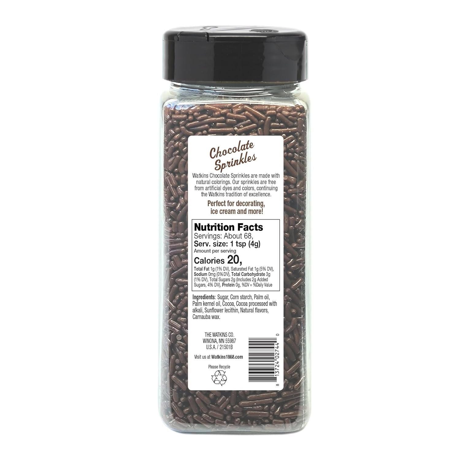 Watkins Chocolate Decorating Sprinkles, 9.5 oz - Image 2