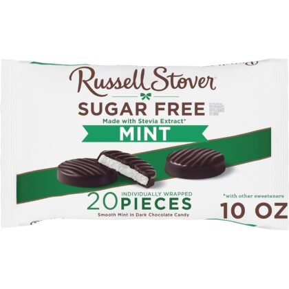 Russell Stover Sugar Free Mint Patties with Stevia, 10 oz. Bag