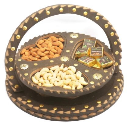 Ghasitaram Gifts Diwali Gifts Diwali Chocolates - Foldable Basket of Almonds, Cashews and Chocolates|Gift for Diwali,Holi,Rakhi,Valentine,Christmas,Birthday,Anniversary,Her,Him|