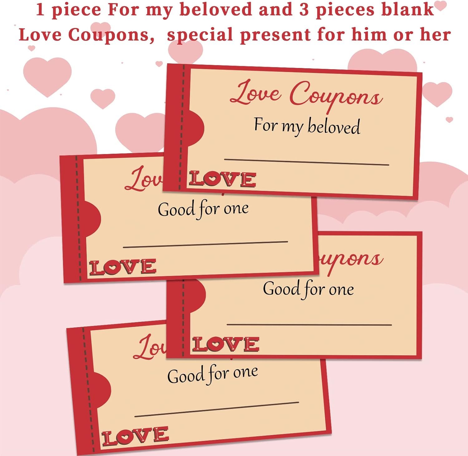 30 Pieces Valentines Day Love Coupons for Him or Her, Romantic Love Voucher Funny Coupon Romantic Present for Husband Wife Boyfriend Girlfriend Birthday Wedding Party - Image 3