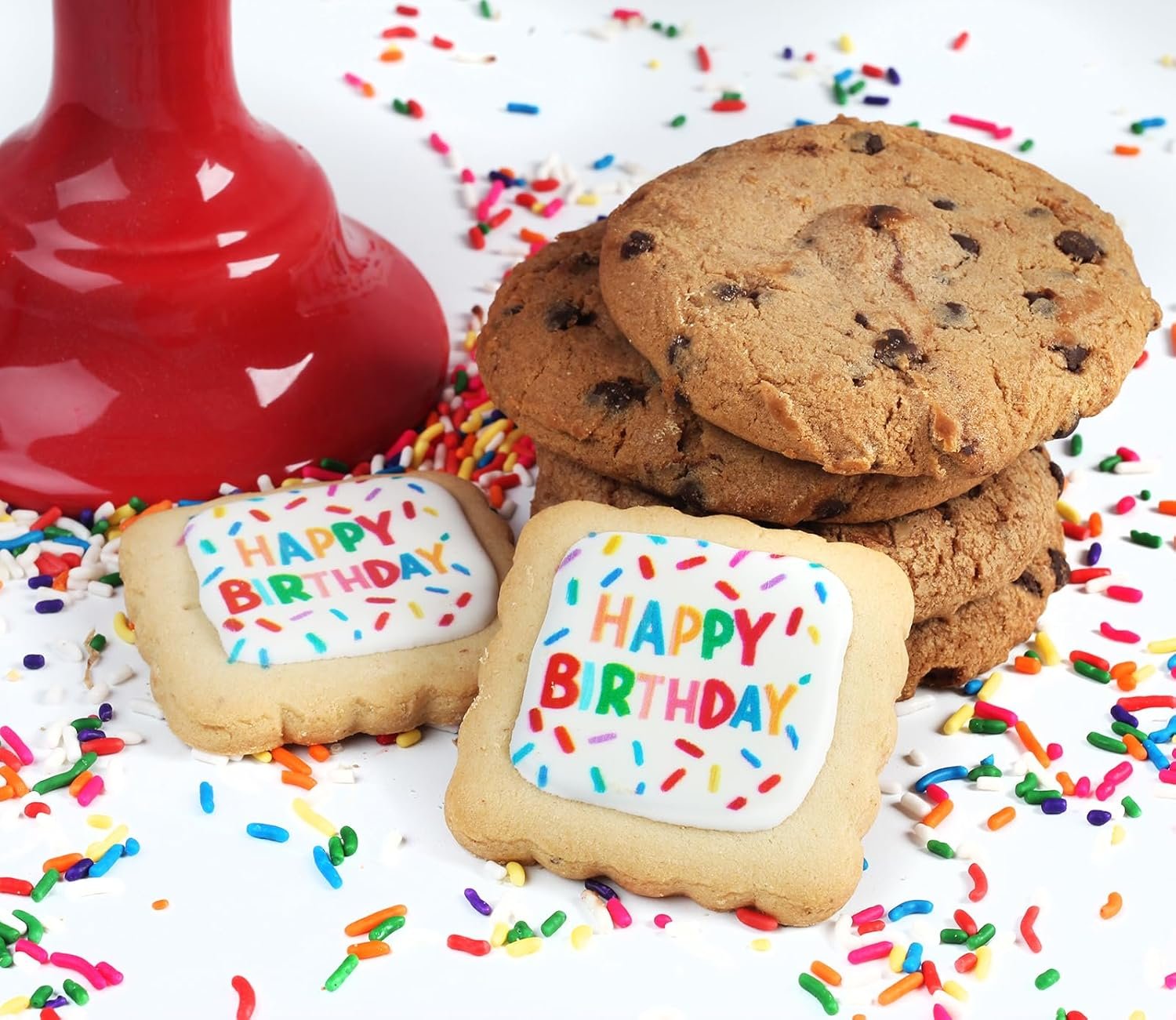 Happy Birthday Gift Basket Cookies Chocolate Chip Cookie Treats Fresh Bakery Fudge Filled Care Package For Men Women Kids | INDIVIDUALLY WRAPPED | Large Cookies - Image 4
