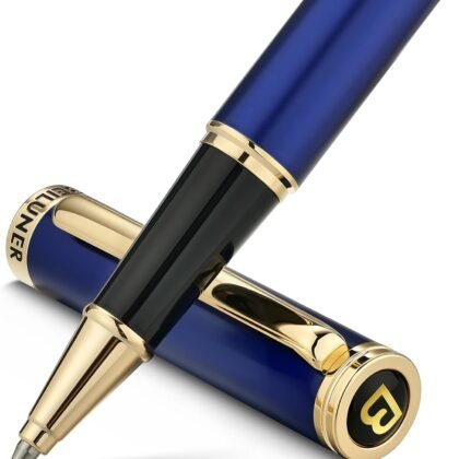 BEILUNER Luxury Rollerball Pen,24K Gold Trim,Noble and Elegant Designs,Schneider Ink Refill, Best Roller Ball Pen Gift Set for Men & Women, Professional, Executive Office, Nice Pens