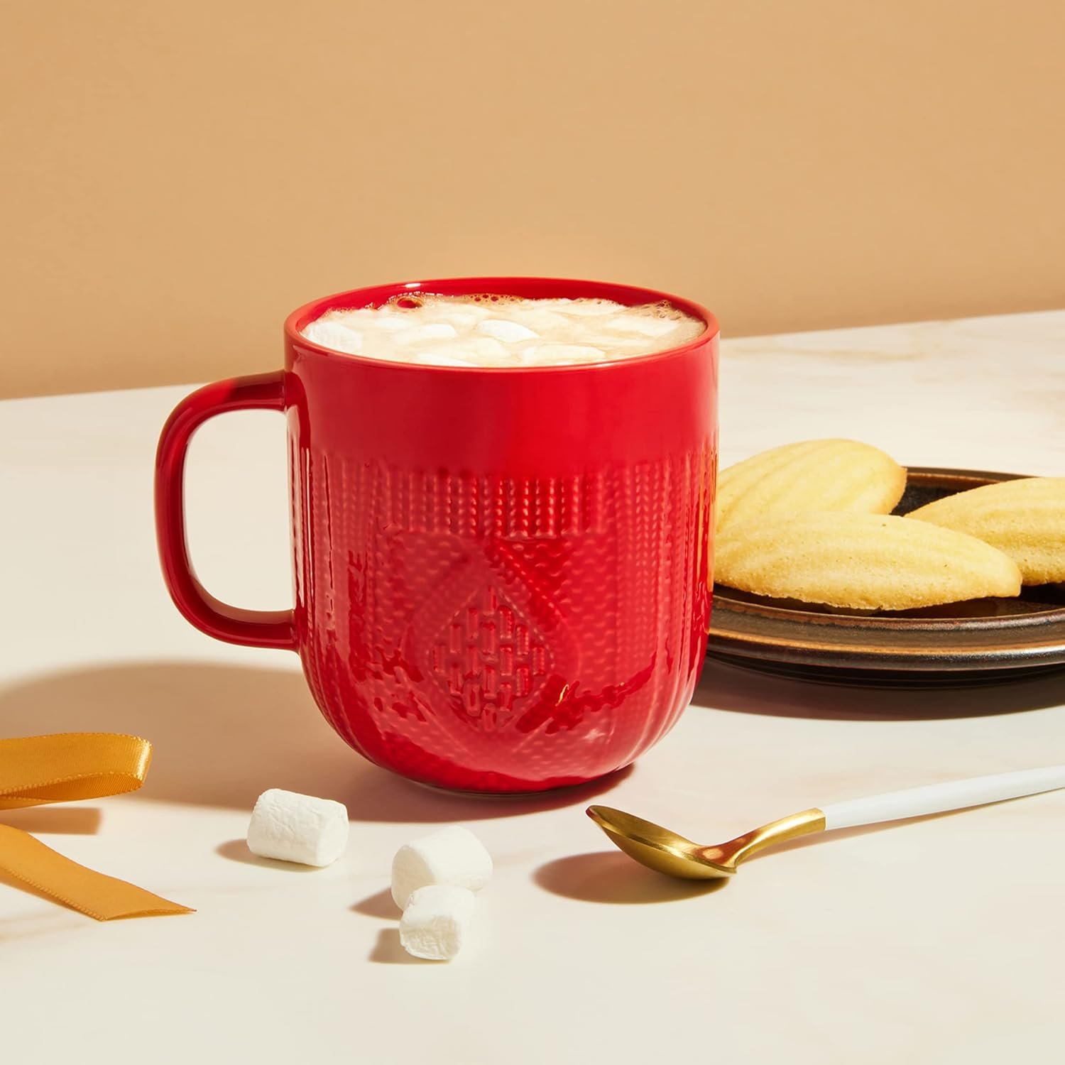 Hot Chocolate Gift Set Made with Ghirardelli, Includes 1 Single-Serve Packet of Ghirardelli Double Chocolate Hot Cocoa Mix, 1 Pack of Mini Marshmallows, and Ceramic Mug, Gourmet Hot Cocoa Gift Set, Valentine's Day - Image 6
