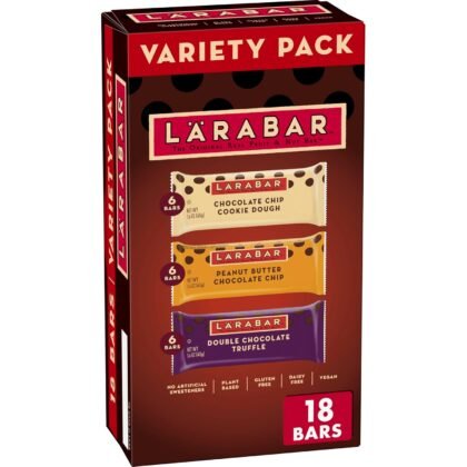 Larabar Chocolate Variety Pack, Fruit and Nut Bars, Gluten Free and Vegan, 28.8 oz, 18 Ct