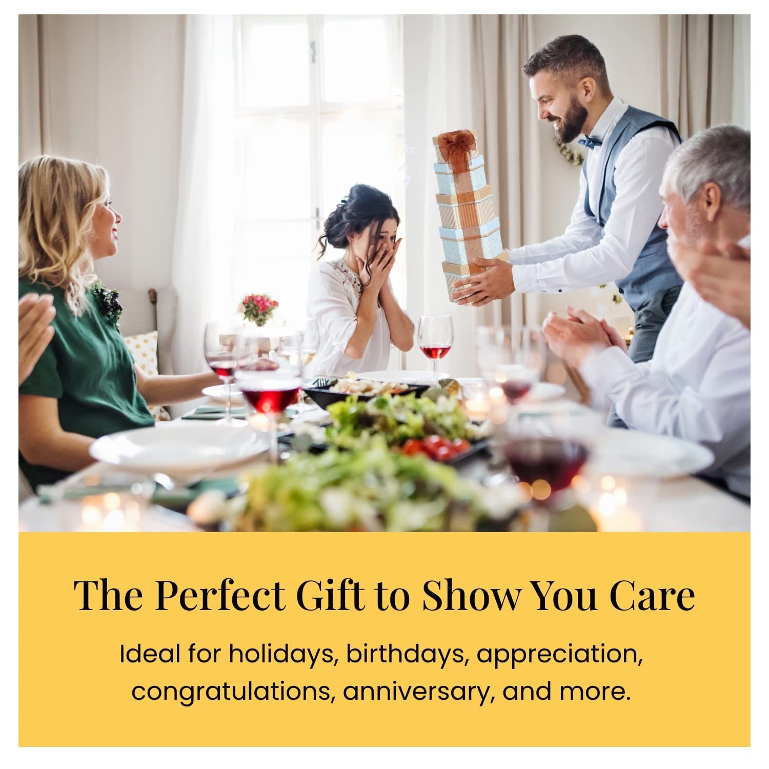 Broadway Basketeers Celebration Gift Tower with Sweets & Nuts - Image 2