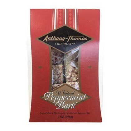 Anthony Thomas Old Fashioned Peppermint Bark, Layered Dark & White Chocolate, Chocolate Bark (7 oz, Dark and White Chocolate)