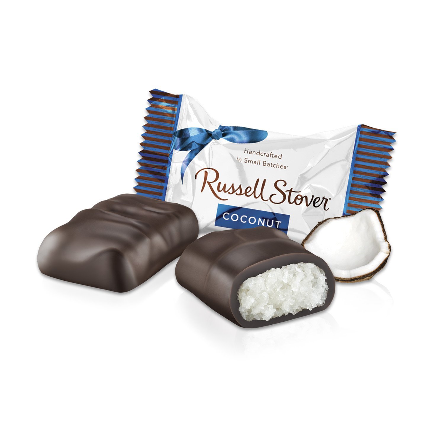Russell Stover Dark Chocolate Coconut Mini Gusset Bag 6 Ounce Russell Stover Chocolate Coconut Chocolate Candy Bag; Sweet Coconut Covered in Rich Chocolate Candy, Individually Wrapped - Image 4