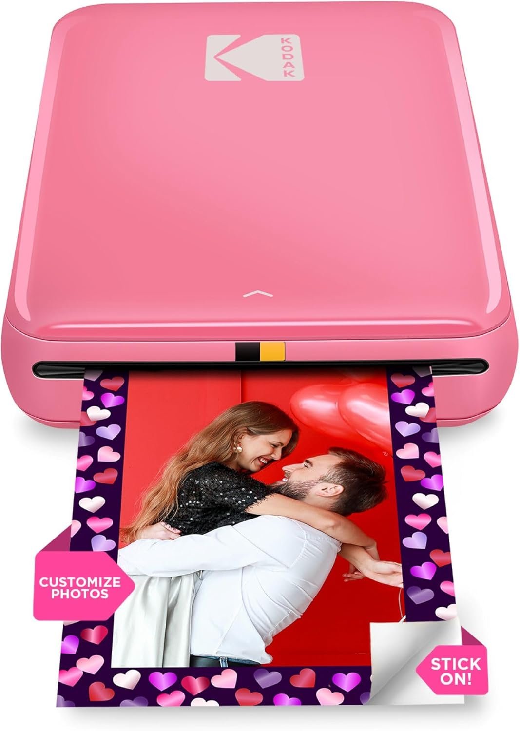 KODAK Step Instant Smartphone Photo Printer, Portable Mini Color Wireless Mobile Printer, Zink 2x3” (5.1x7.5 cm) Sticky-Back Photos, Bluetooth Compatible with iOS & Android Devices, Editing App, Pink
