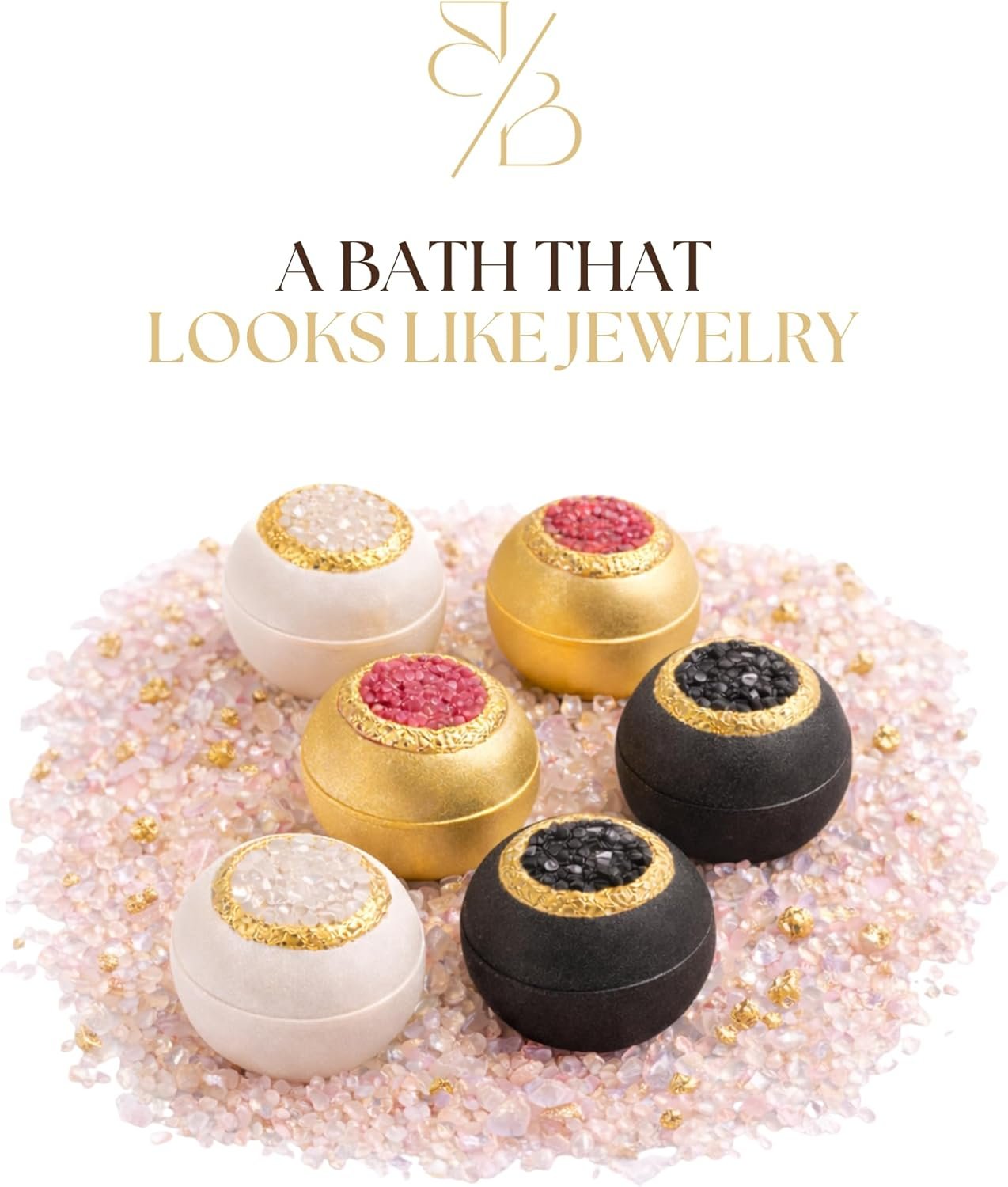 Crystal Luxe Bath Bomb Set, 6 Luxury Bath Bombs by Jane & Bloom, Moisturizing Fizzies for Relaxing Home Spa, Gift Set for Women, Men and Teens, Valentine's Day Gift Set - Image 6