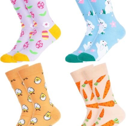 Bunny Chicken Easter Socks for Women Girls Funny Novelty Ankle Socks for Easter Holiday Gifts