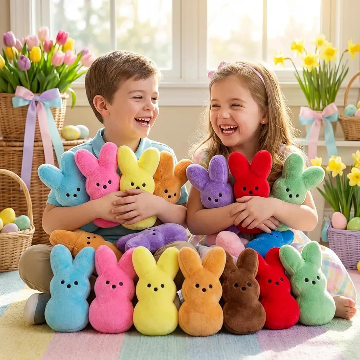 16PCS Easter Stuffed Bunny Plush Toys,Easter Basket Stuffers Egg Fillers,Easter Bunny Bulk Stuffed Animals Plushie for Kids Boys Girls Party Favors Gifts - Image 6