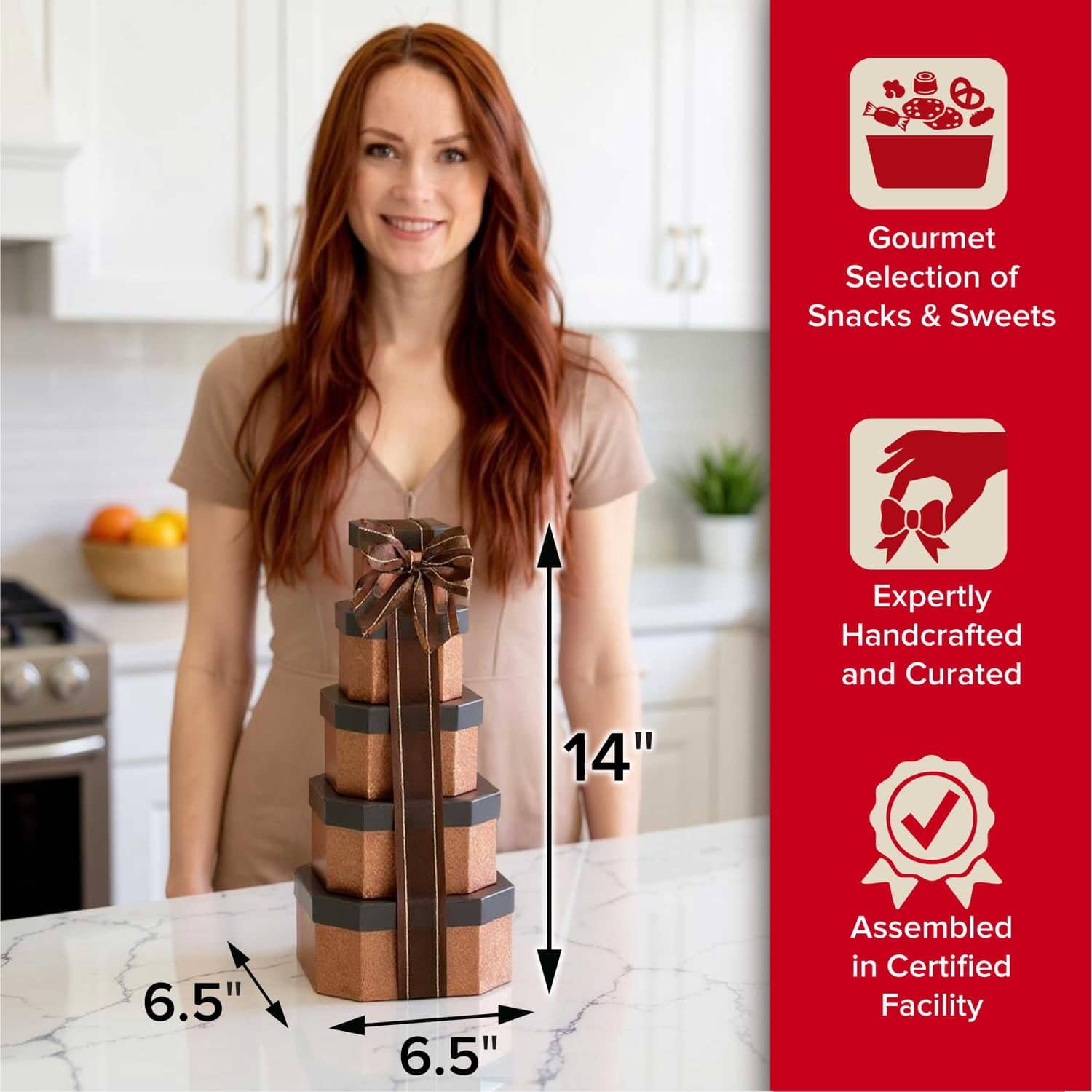 Birthday Gift Basket Tower for Women, Him, Gourmet Snacks & Sweets Food Gifts, Treat Box with Cookies, Delicious Treats, Candy Surprise by Broadway Basketeers - Image 5