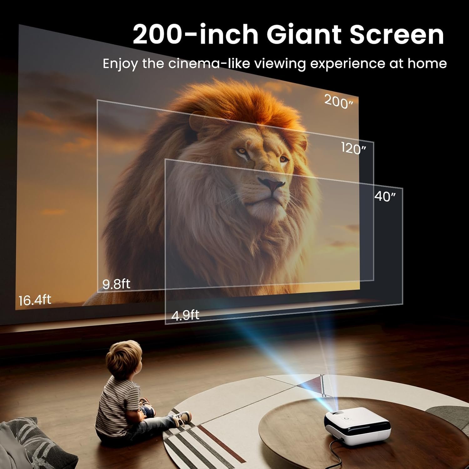 HAPPRUN Native 1080P Bluetooth Mini Projector, Full HD Portable Outdoor Movie Projector with Built-in Speaker, Compatible with Smartphone, HDMI, USB, AV, Fire Stick, PS5 for Home, Bedroom, Outdoor Use - Image 7