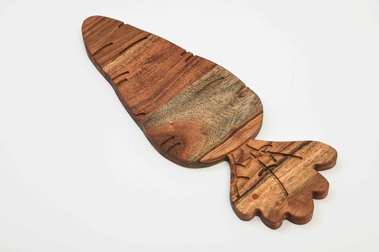 Affinity Decor Carrot Shaped Wood Serving Board, Organic Wood Cutting Board for Kitchen, Wooden Charcuterie Boards, Funny Easter Serving Platter for Cheese and Food, 16.2" x 6.1" - Image 4