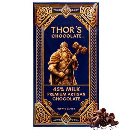 Thor's Chocolate Artisan Milk Chocolate Bar 45% Cacao (3 oz) | Bean to Bar, Small Batch, Ethically Sourced, Clean Ingredients, Handcrafted Luxury Gourmet Chocolate, Made in USA