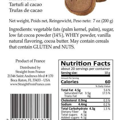 Jacquot Gourmet Premium Cocoa Truffles 20 pc in Straight from France Provence Gift Tin 7 Oz (GIft Tin)