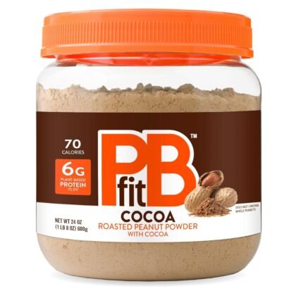 PBfit 24 Ounce Peanut Butter Powder Chocolate Flavor, Cocoa Powdered Peanut Butter Spread From Real Roasted Peanuts and Cocoa, 6g of Protein 7% DV, Gluten-Free, 70 calories, 88% less fat (Pack of 1)