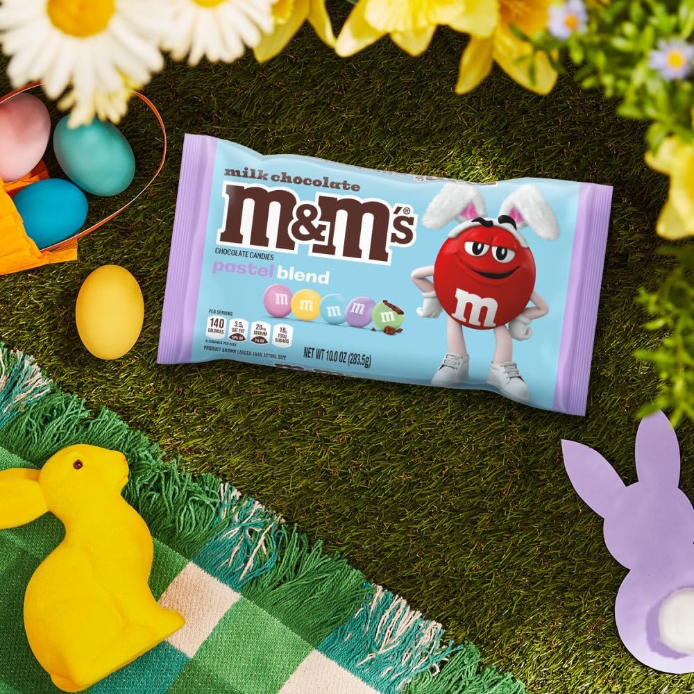 M&M'S Milk Chocolate Easter Candy, Chocolate for Easter Basket Stuffers, Eggs, 10 Ounce Bag - Image 8