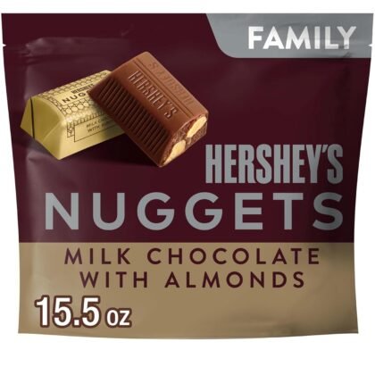 HERSHEY'S NUGGETS Milk Chocolate with Almonds Candy Family Pack, 15.5 oz