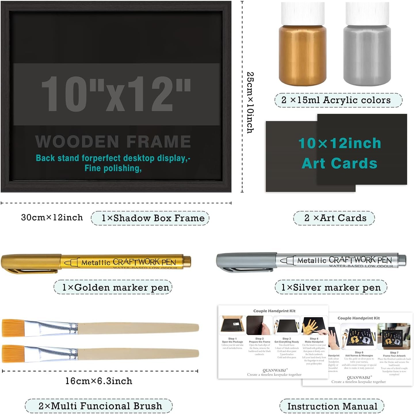 QUANWAISJ Couples Painting for Date Night,Date Night Activities,Hand Mold Kit, Paint and Sip for Adults, DIY Paint Party Favors(10"x12") - Image 3