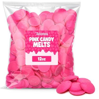 Pink Candy Wafer Chocolate Melts - 12 oz Candy Melting Wafers for Baking, Decorating, Dipping, Drizzling & Desserts