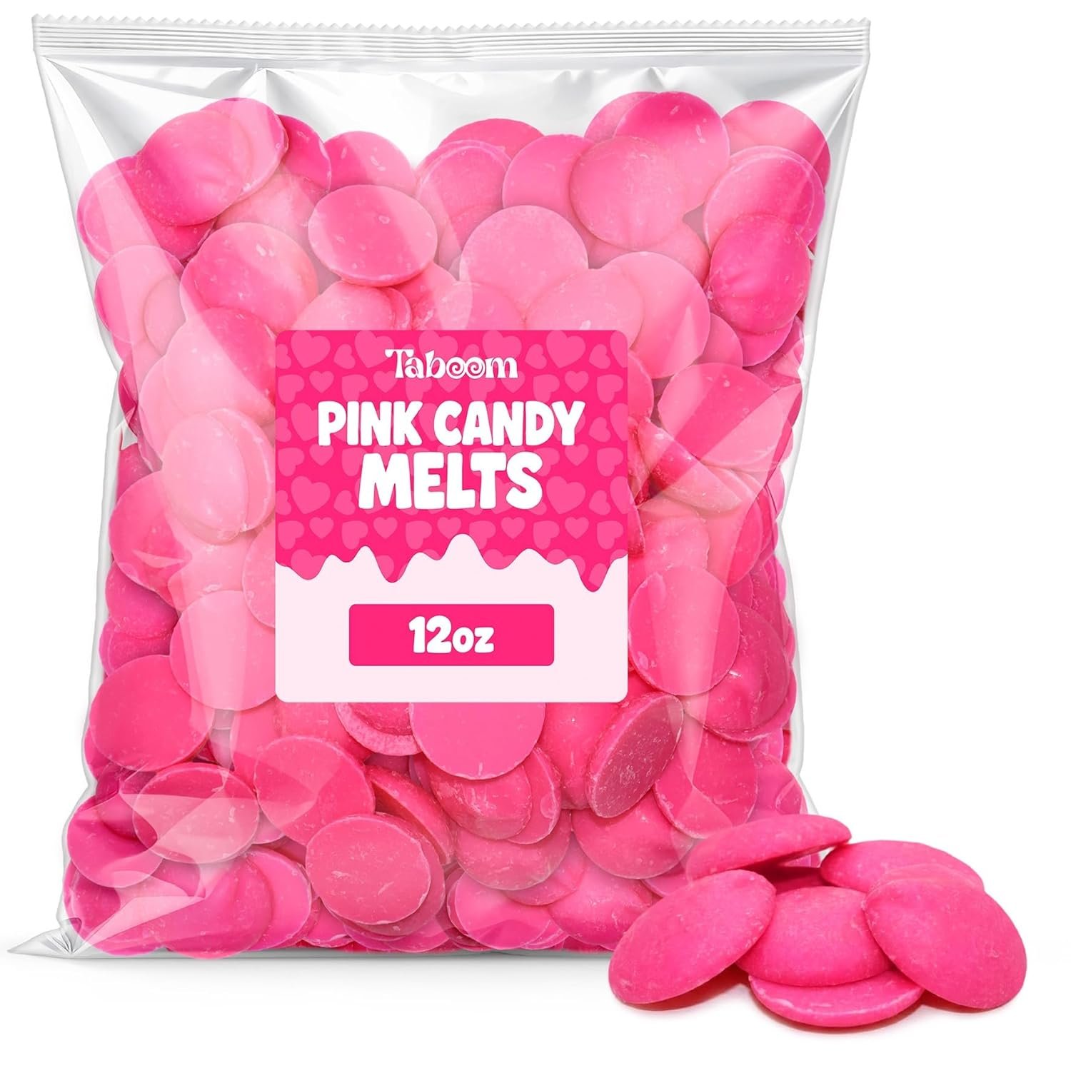 Pink Candy Wafer Chocolate Melts - 12 oz Candy Melting Wafers for Baking, Decorating, Dipping, Drizzling & Desserts