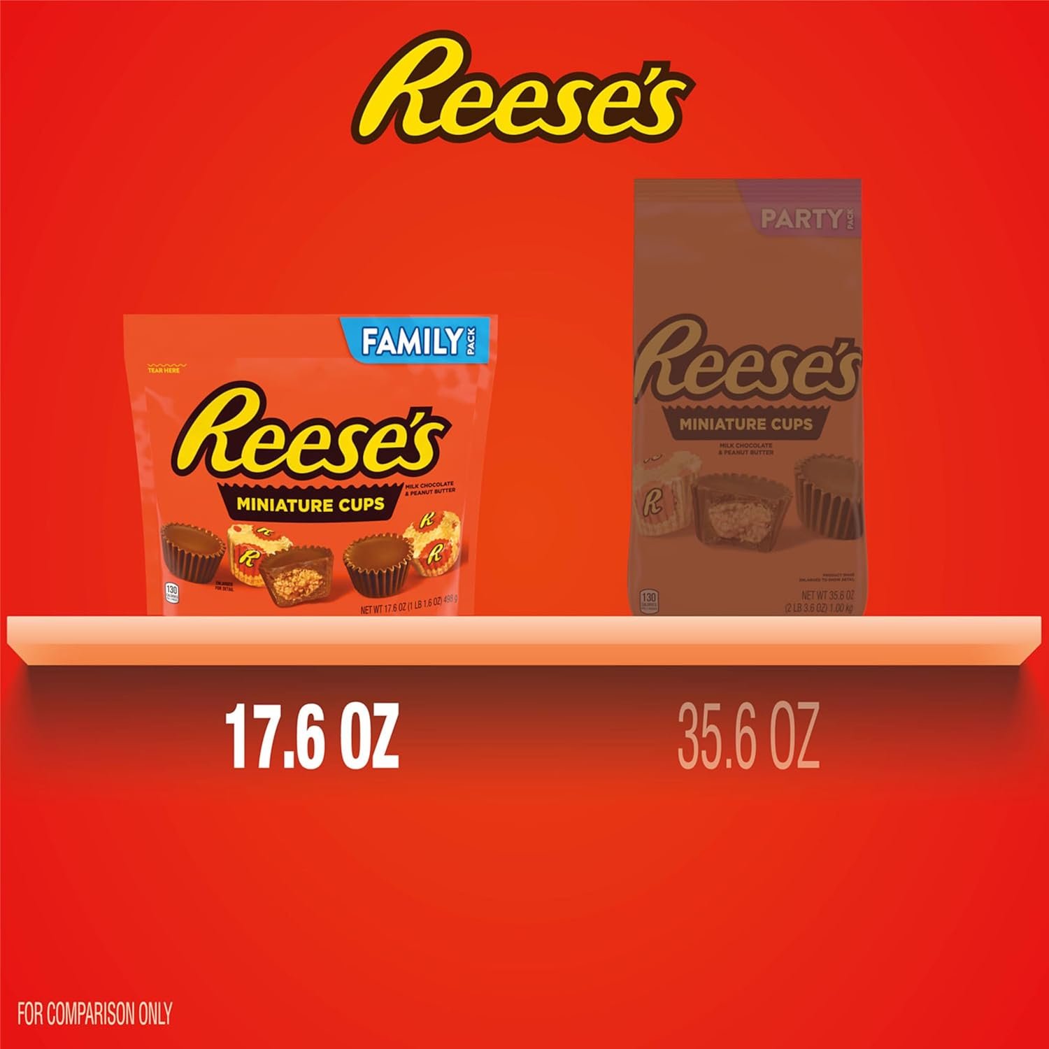 REESE'S Miniatures Milk Chocolate Peanut Butter Cups, Candy Family Pack, 17.6 oz - Image 4