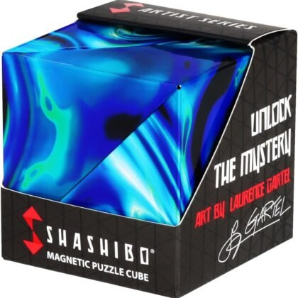 Shashibo Shape Shifting Box - STEM Fidget Toy with Ultra Strong Magnets - Sensory Puzzle Cube Transforms Into 100+ Shapes, Easter Basket Stuffers Gift for Kids, Teens, and Adults (Mystic Ocean)
