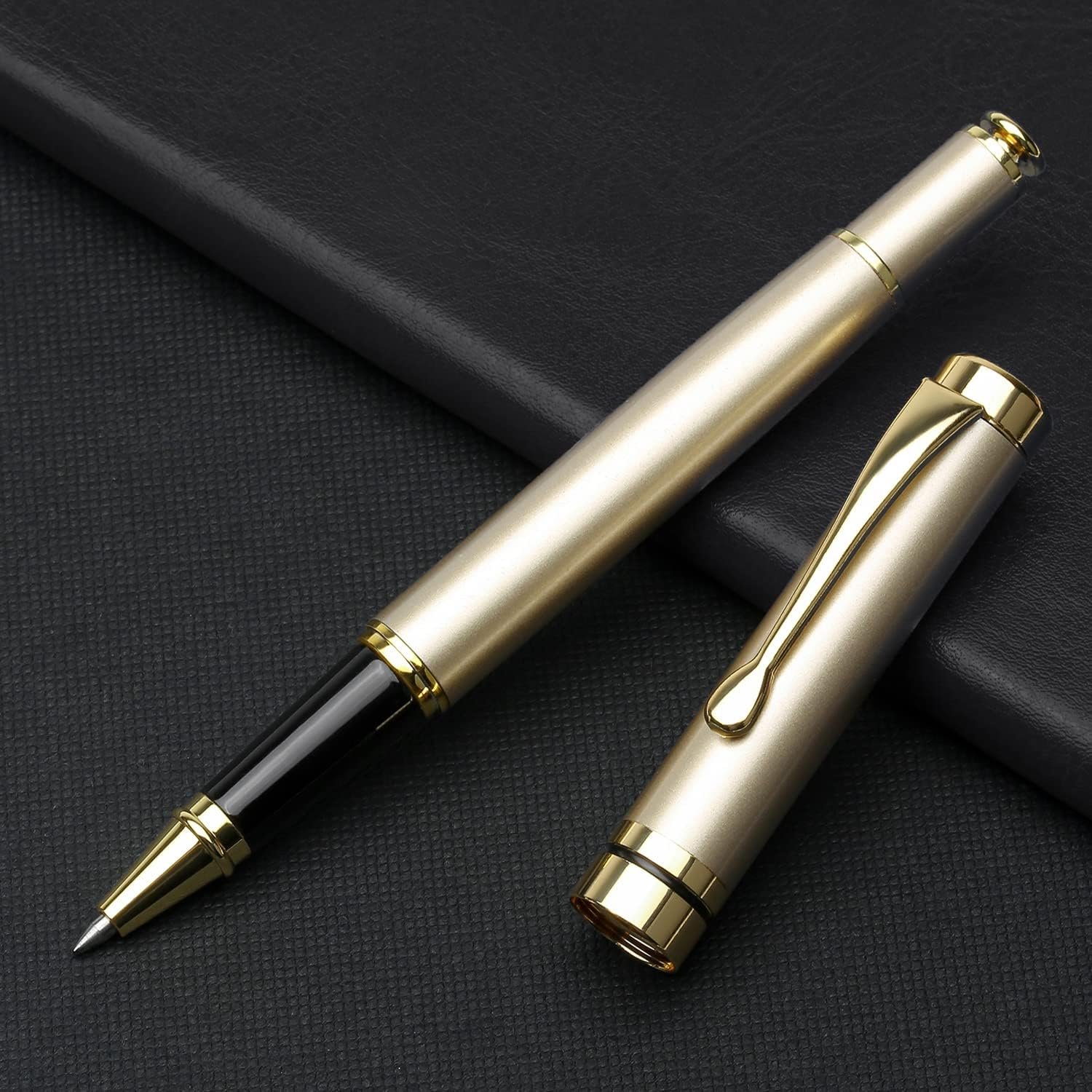 YIVONKA Luxury Ballpoint Pens Best Ball Pen Gift Set for Men & Women Professional Executive Office Nice BallPens Classy Gift Box Ballpoint Black Refill Line width 0.5mm (Gold) - Image 3