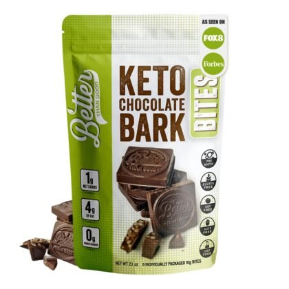 BETTER THAN GOOD Keto Chocolate Bark Bites | Sugar Free high protein Snacks, Low Carb Dark Chocolate Krunch | Gluten Free, Healthy Kids & Diabetic Friendly Snack | Occasion treat | 6 servings per bag (2 Pack)