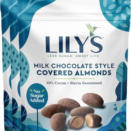 Milk Chocolate Style Covered Almonds by Lily's Sweets, Made with Stevia, No Added Sugar, Low-Carb, Keto-Friendly Christmas Candy | Fair Trade, Gluten-Free & Non-GMO Ingredients | 3.5 Ounce (Pack of 3), 10.5 Ounce