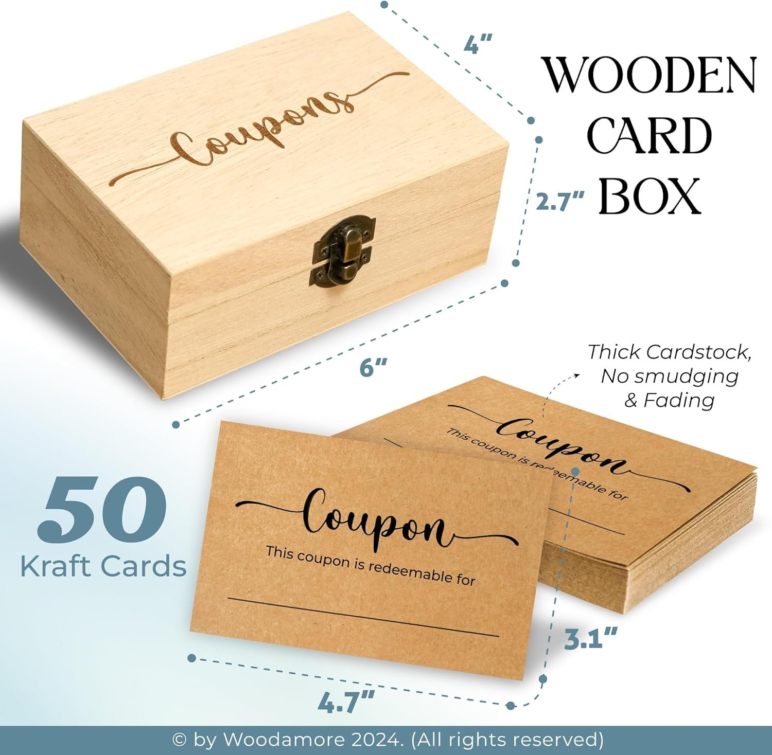 50 Blank Coupon Cards Box - Love Coupon For Him, Blank Coupon Book For Husband From Wife, Valentines Day Gifts For Him Her, Personalized Voucher Custom Gifts For Boyfriend Birthday - Image 2
