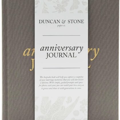 DUNCAN & STONE PAPER CO. Wedding Anniversary Journal - Anniversary Journal for Couple - Wedding Notebook & More - Wedding Memory Book to Capture Moments (Taupe,189 Pages)