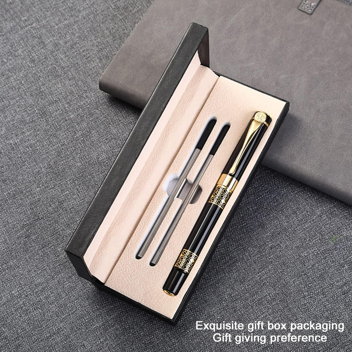 YIVONKA Ballpoint Pen Black Refill,business pens,Luxury Pen,Best Ball Pen Gift Set for Men & Women Professional Executive,Office,Nice Pens Classy Gift Box (Black) - Image 8