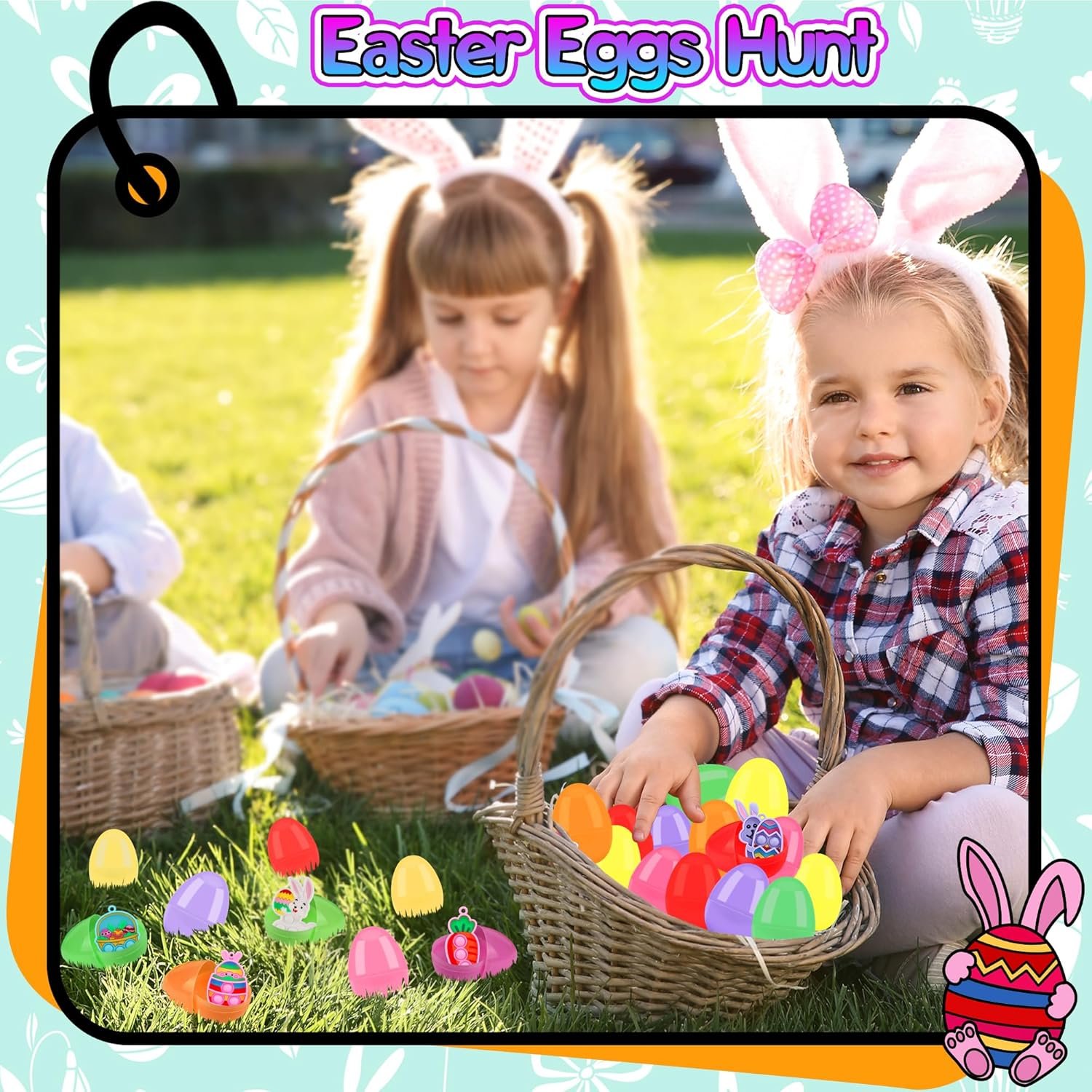 24PACK Prefilled Easter Eggs with Easter Pop Toys, 2.75inch Easter Eggs Filled with Toys, Easter Basket Stuffers for Kids - Image 5