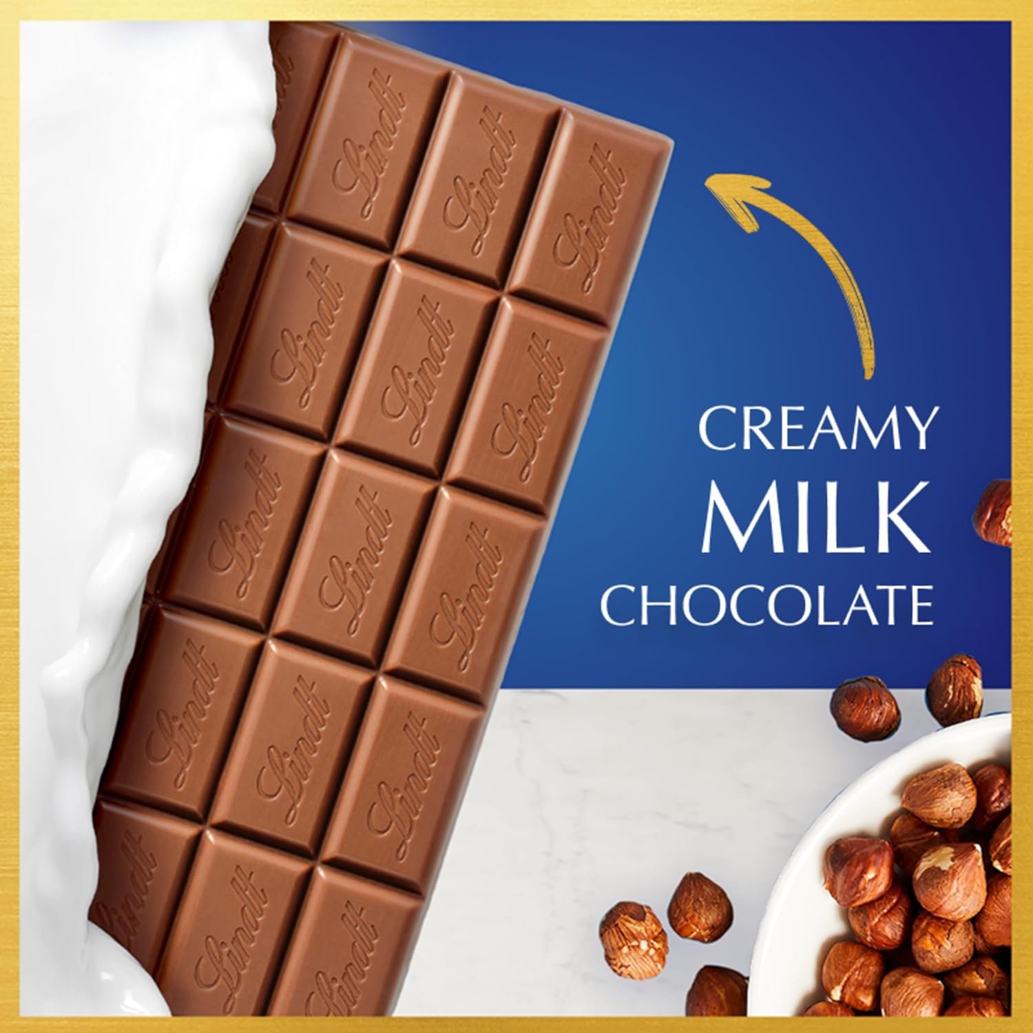 Lindt CLASSIC RECIPE Hazelnut Milk Chocolate Candy Bar, Milk Chocolate, 4.4 oz. - Image 4