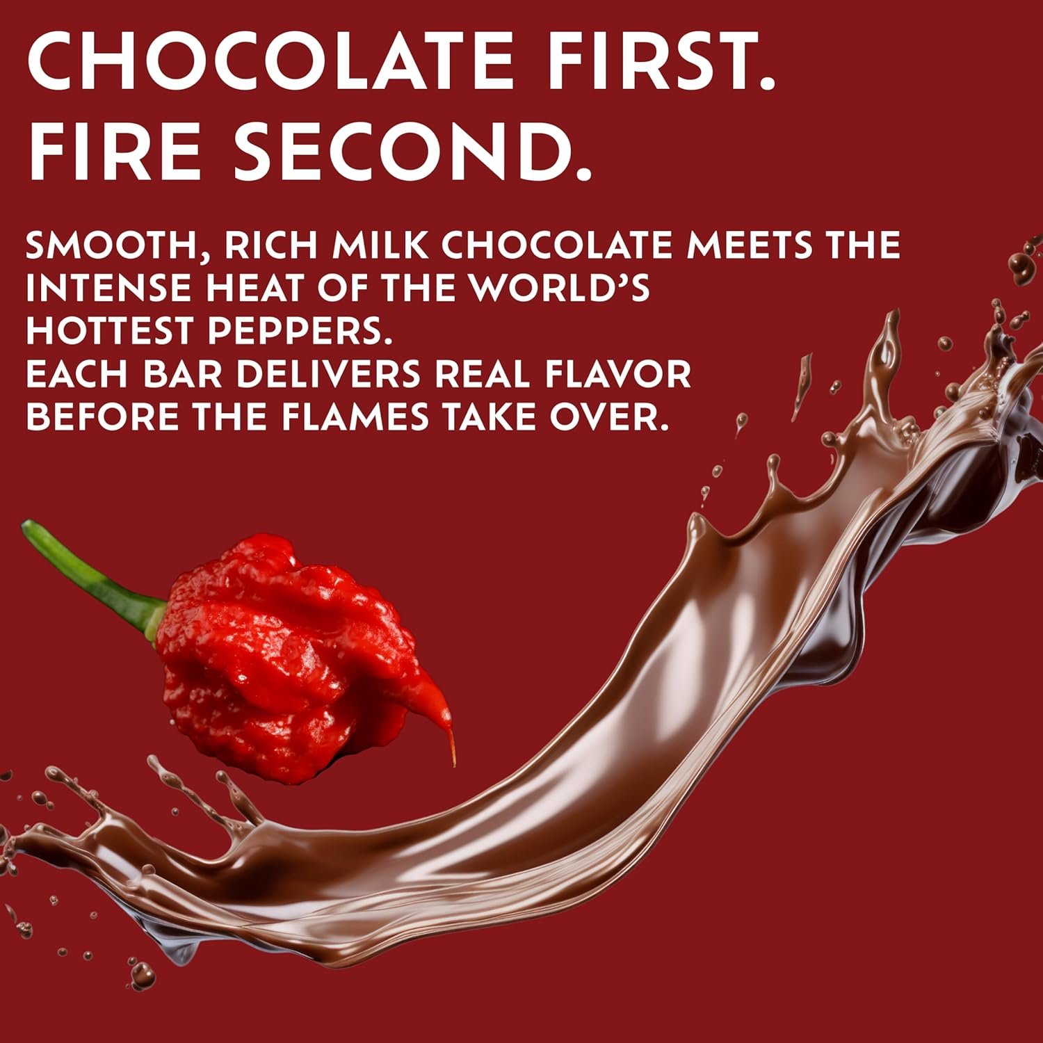 BURN Hot Pepper Chocolate Bars with Ghost Pepper, Scorpion Pepper and Carolina Reaper – Includes 3 Spicy Chocolate Bars - Image 4
