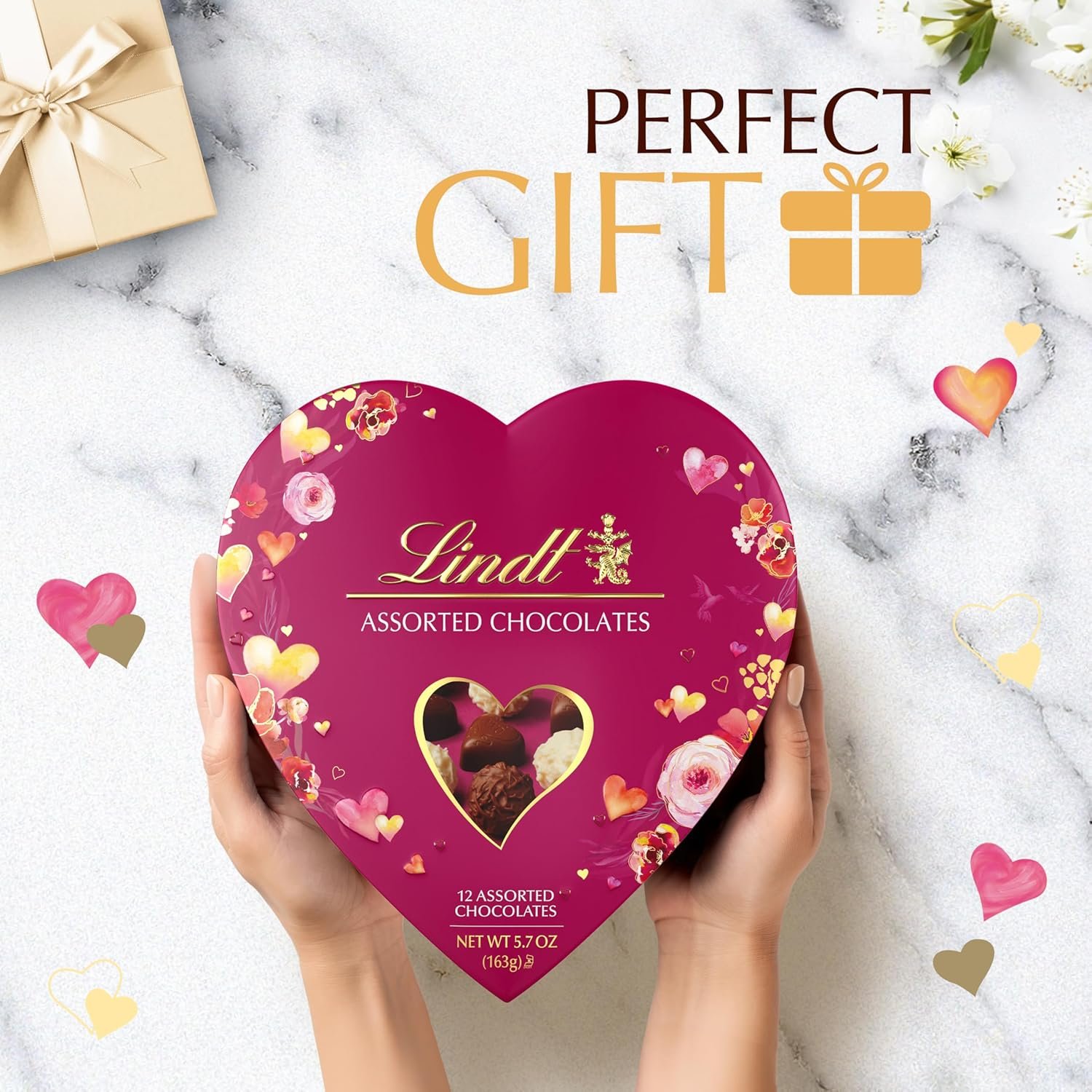 Lindt Valentine's Gourmet Heart Assorted Chocolate Candy Truffles, 5.7 oz. - Image 4