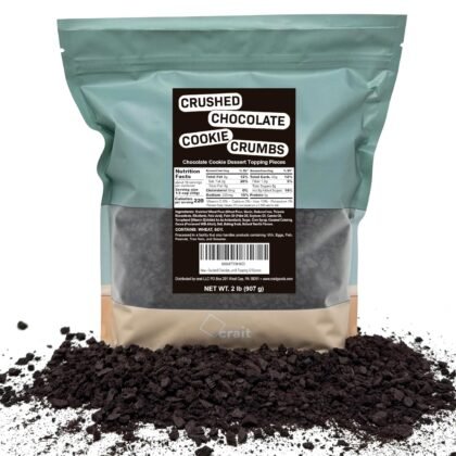 Chocolate Cookie Crumbs, Cookie Crumble Topping, Chocolate Graham Cracker Crumbs, Dirt Coffee Topping, Chocolate Cookie Crunch- 2 Pounds Resealble Bag