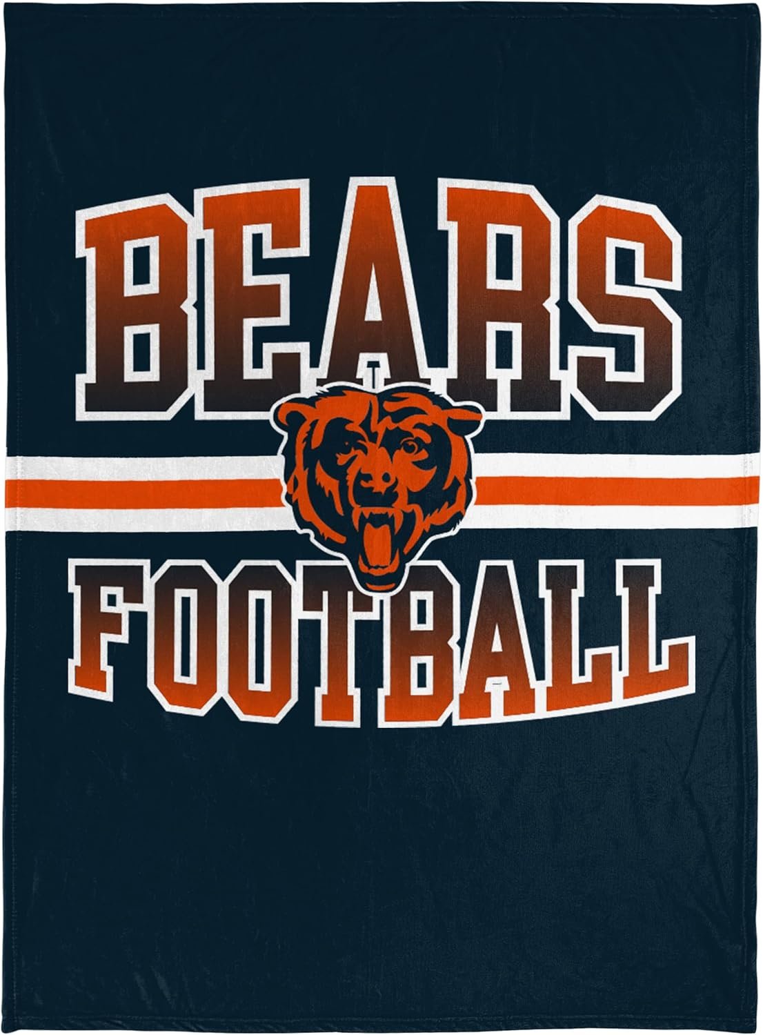 FOCO NFL Micro Raschel Plush Throw Blanket, Stripe Logo 45 x 60, Chicago Bears