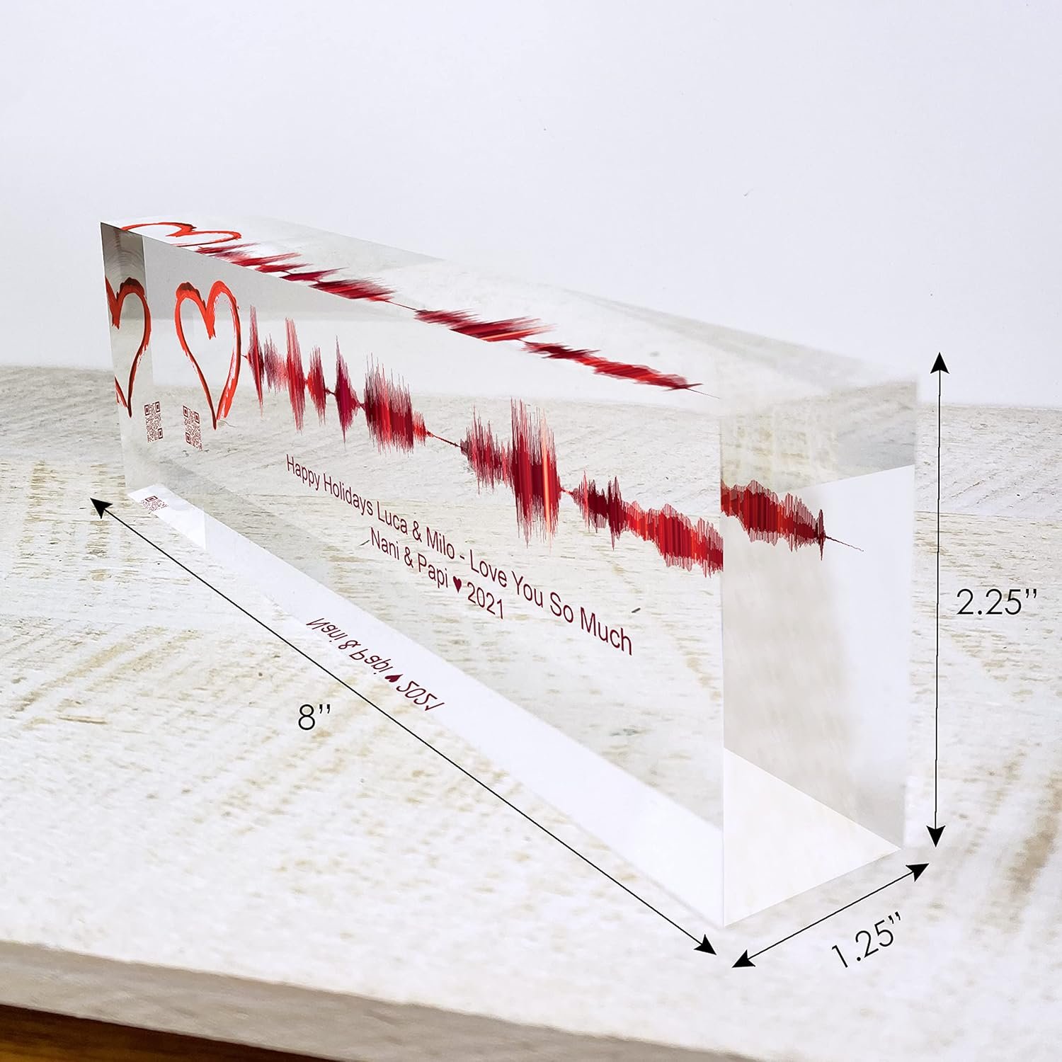 Artblox Soundwave Art With Scannable Qr Code Any Video Voice Recording Baby Heartbeat Or Song To Acrylic Glass Spotify Plaque Cool Mothers Day Customized Gifts For Wife Girlfriend Sound Card - Image 3