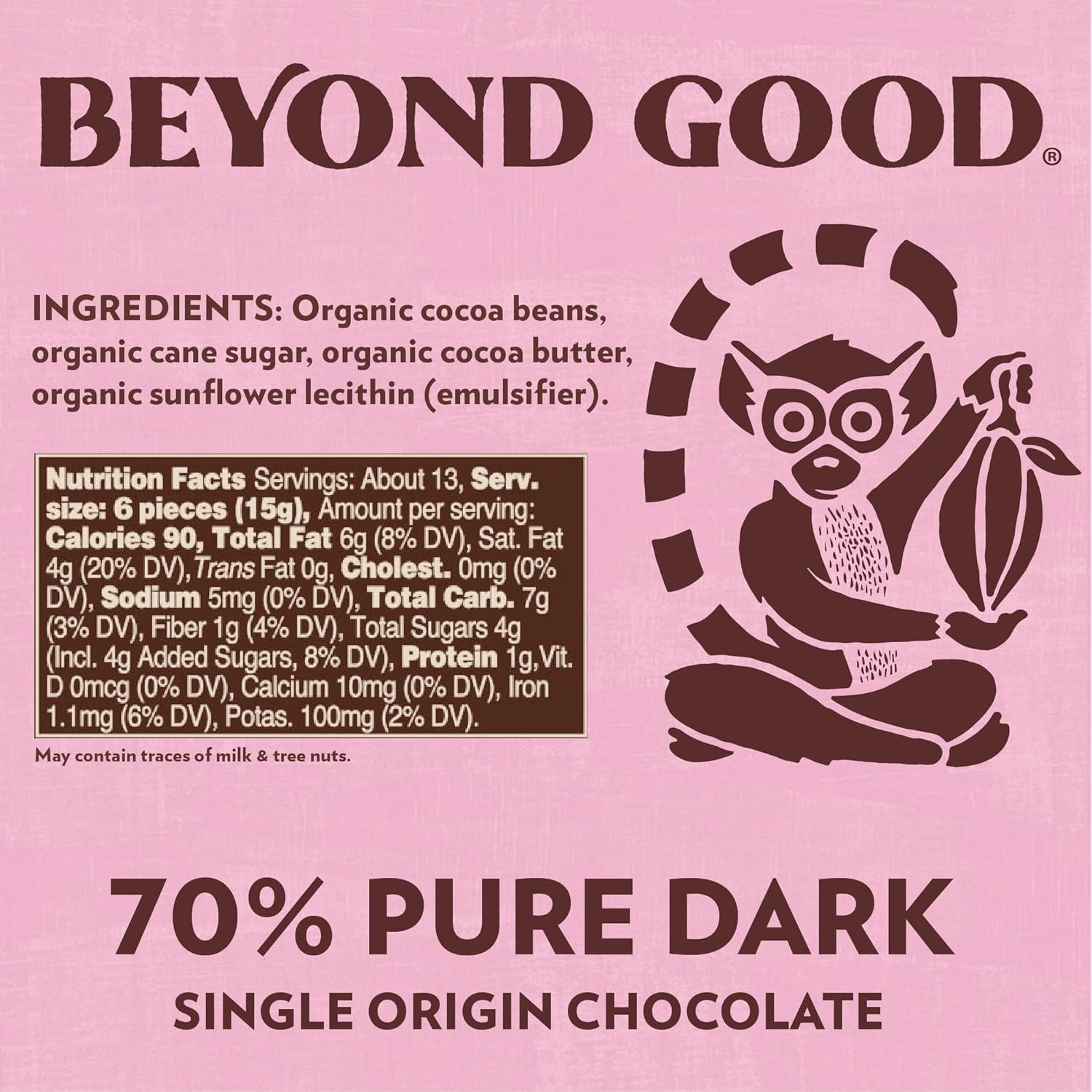 Beyond Good Chocolate | 70% Pure Dark Chocolate Melts, 7oz Pack | USDA Organic, Direct Trade, Vegan, Kosher, Non-GMO | Single Origin Uganda Chocolate Perfect for Snacking or Baking - Image 2