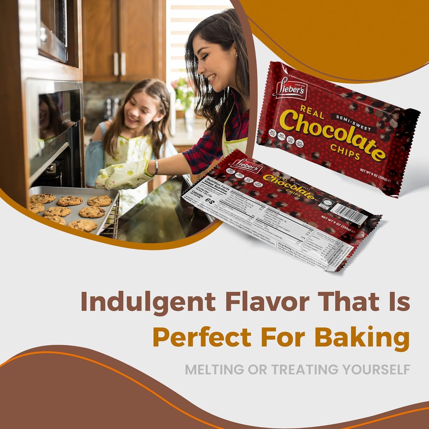 Lieber’s Vegan Semi-Sweet Real Chocolate Chips, 9 oz – Gluten Free, Dairy Free, Kosher Parve, Low Calorie Chocolate Chips for Baking (9 Oz Pack Of 3) - Image 7