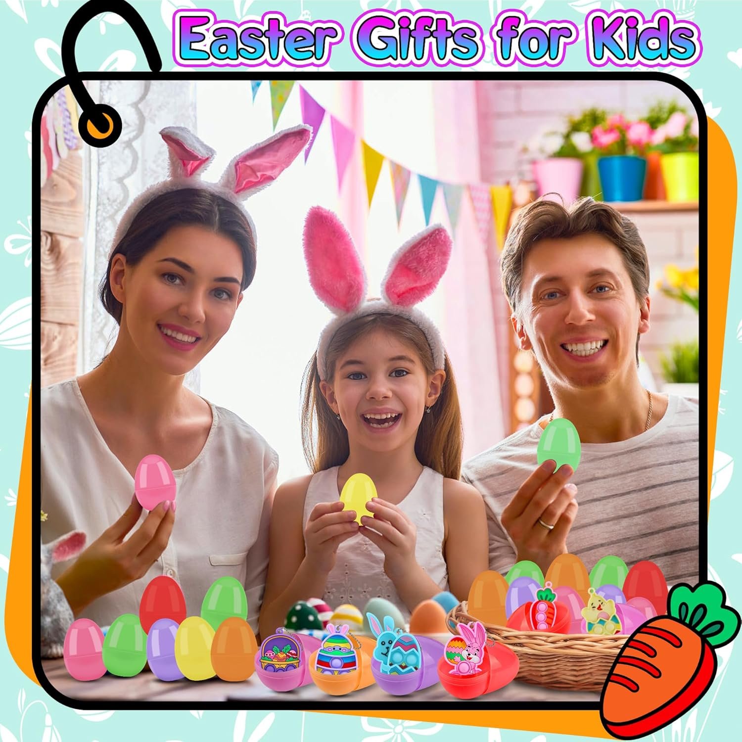 24PACK Prefilled Easter Eggs with Easter Pop Toys, 2.75inch Easter Eggs Filled with Toys, Easter Basket Stuffers for Kids - Image 6