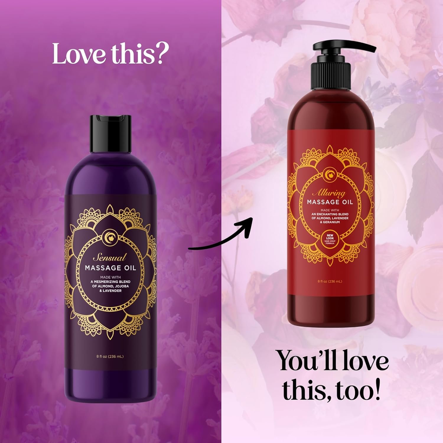 Aromatherapy Sensual Massage Oil for Couples - Relaxing Lavender Massaging Oil for Massage Therapy with Vitamin E Jojoba & Sweet Almond - Naturally Scented Vegan Non GMO & Gluten Free (8 Fl Oz) - Image 8