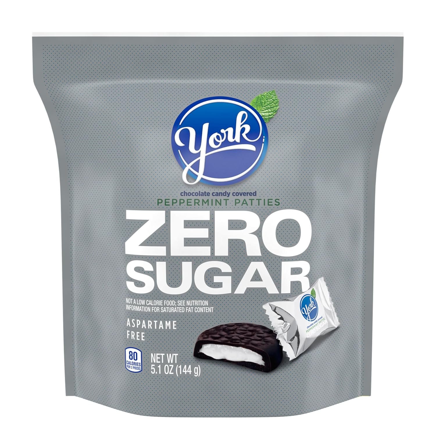 YORK Zero Sugar Chocolate Peppermint Patties, Candy Bag, 5.1 oz - Image 3